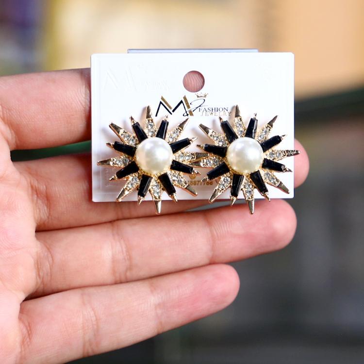 Funky Gold Plated Crystal Earrings