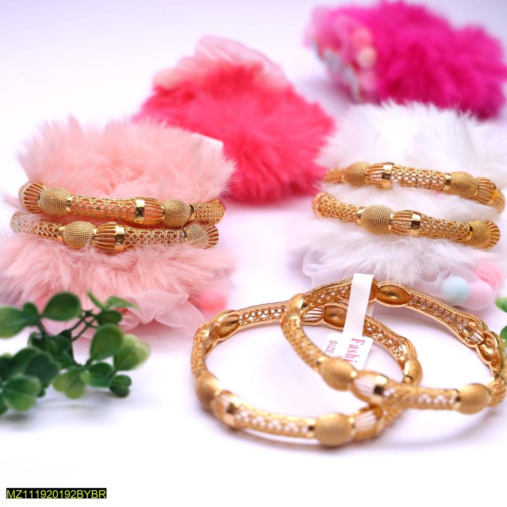 4 Pcs Modern Design Gold Plated Kara Bangle