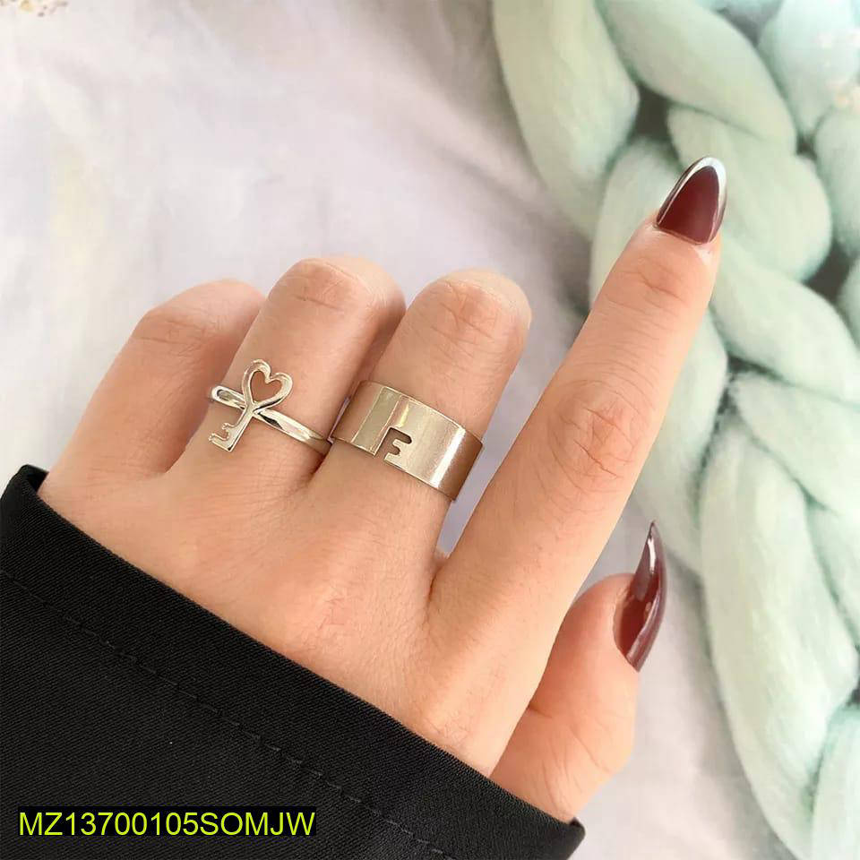 2 Pcs Trendy Lock And Key Rings