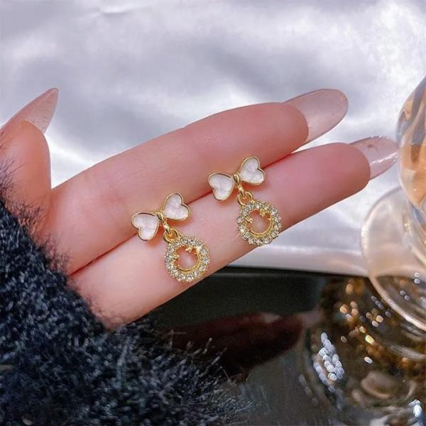 Smiley Face Zircon Korean Earrings
