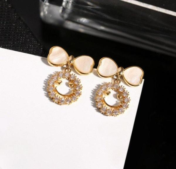 Smiley Face Zircon Korean Earrings