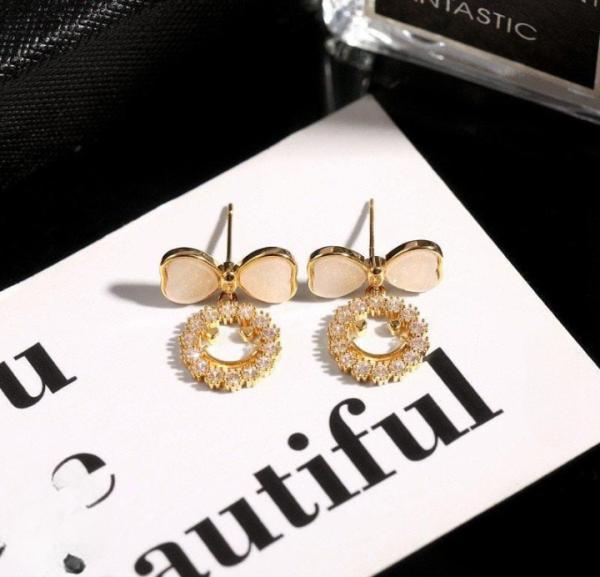 Smiley Face Zircon Korean Earrings
