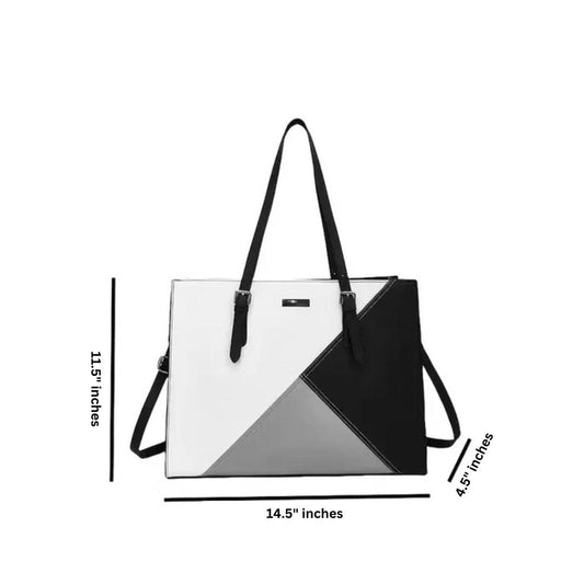 Women's PU Leather Plain Tote Bag