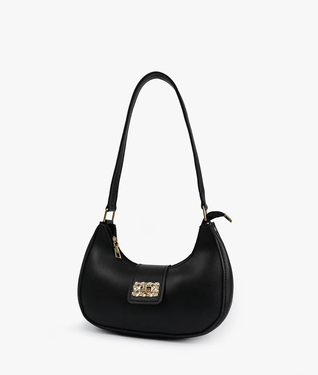 Girl's PU Leather Plain Shoulder Bag Moon shape bag