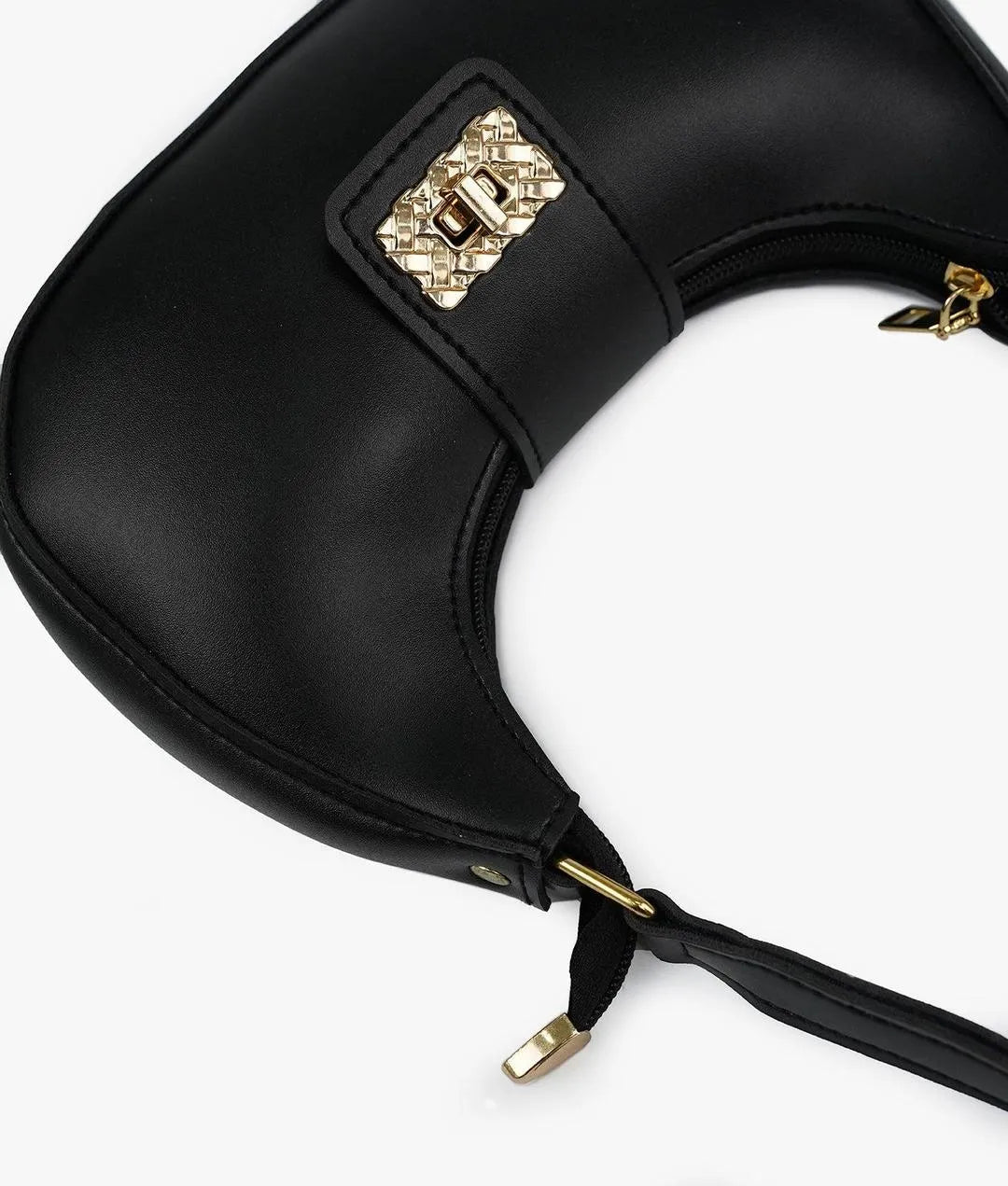 Girl's PU Leather Plain Shoulder Bag Moon shape bag