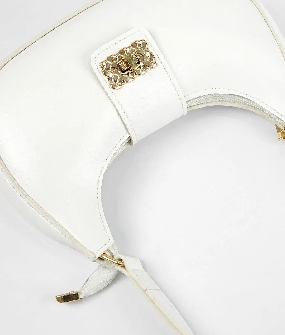 Girl's PU Leather Plain Shoulder Bag Moon shape bag