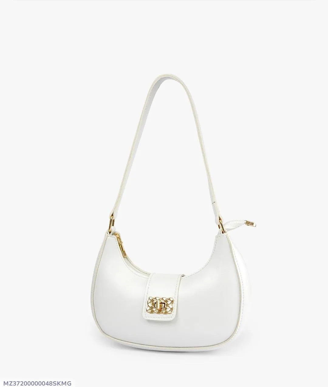 Girl's PU Leather Plain Shoulder Bag Moon shape bag