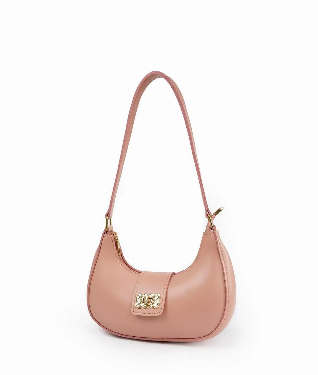 Girl's PU Leather Plain Shoulder Bag Moon shape bag