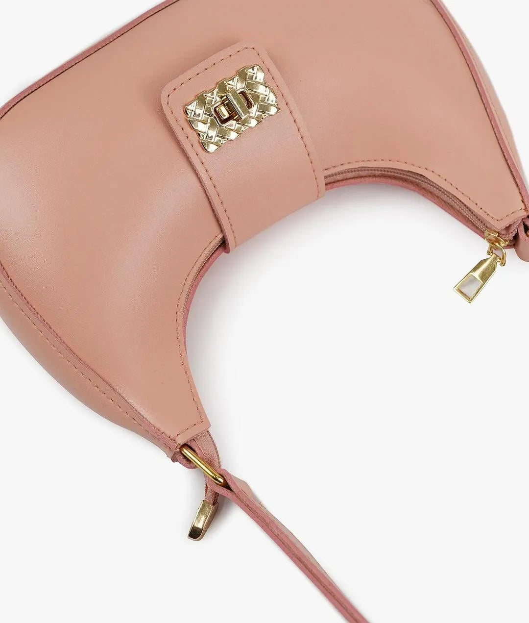 Girl's PU Leather Plain Shoulder Bag Moon shape bag