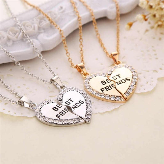 2 Pairs Best Friend Necklace - Golden & Silver