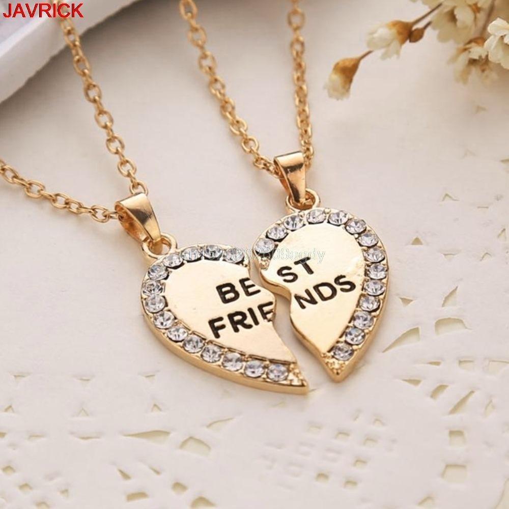 2 Pairs Best Friend Necklace - Golden & Silver