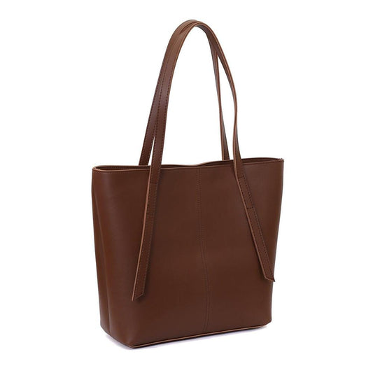 Nova PU Leather Casual Tote Bag, Brown