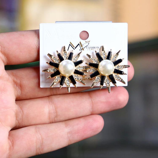 Funky Gold Plated Crystal Earrings