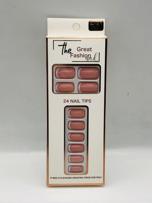 24 Pcs Fancy Nails - Pink