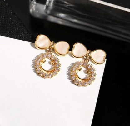 Smiley Face Zircon Korean Earrings