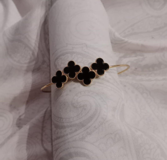 Antique Gold Plated Kara Bracelet with Artificial Stones - 1 Pc