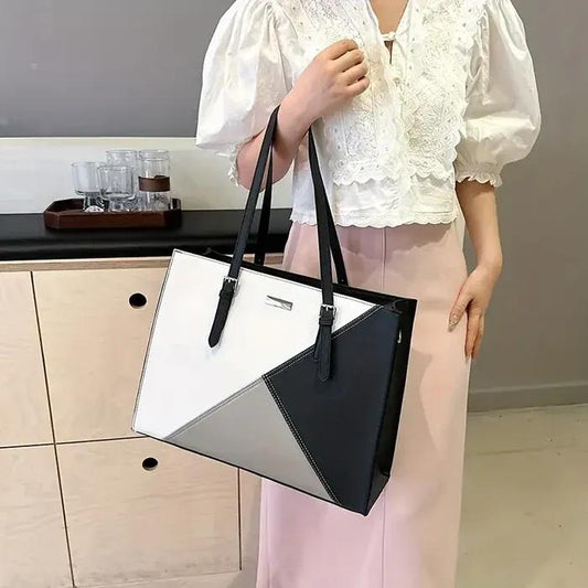 Women's PU Leather Plain Tote Bag