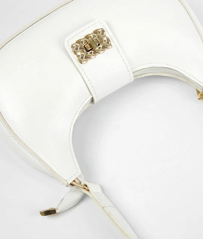 Girl's PU Leather Plain Shoulder Bag Moon shape bag