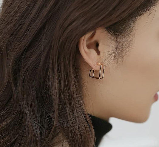 Square Design Stud Earrings