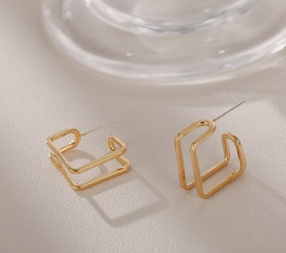 Square Design Stud Earrings
