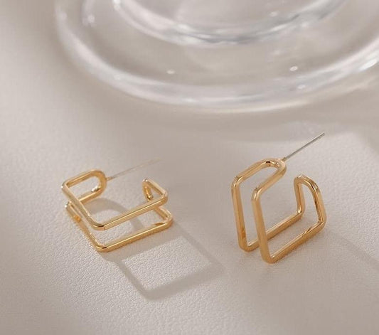 Square Design Stud Earrings